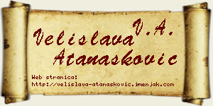 Velislava Atanasković vizit kartica